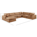 Meridian Comfy Cognac Vegan Leather Modular Sectional IMAGE 10