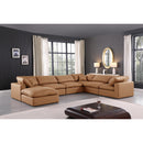 Meridian Comfy Cognac Vegan Leather Modular Sectional IMAGE 2