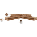 Meridian Comfy Cognac Vegan Leather Modular Sectional IMAGE 11