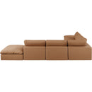 Meridian Comfy Cognac Vegan Leather Modular Sectional IMAGE 3