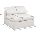 Meridian Comfy Cream Vegan Leather Modular Armless Chair IMAGE 10