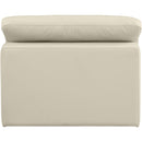 Meridian Comfy Cream Vegan Leather Modular Armless Chair IMAGE 3