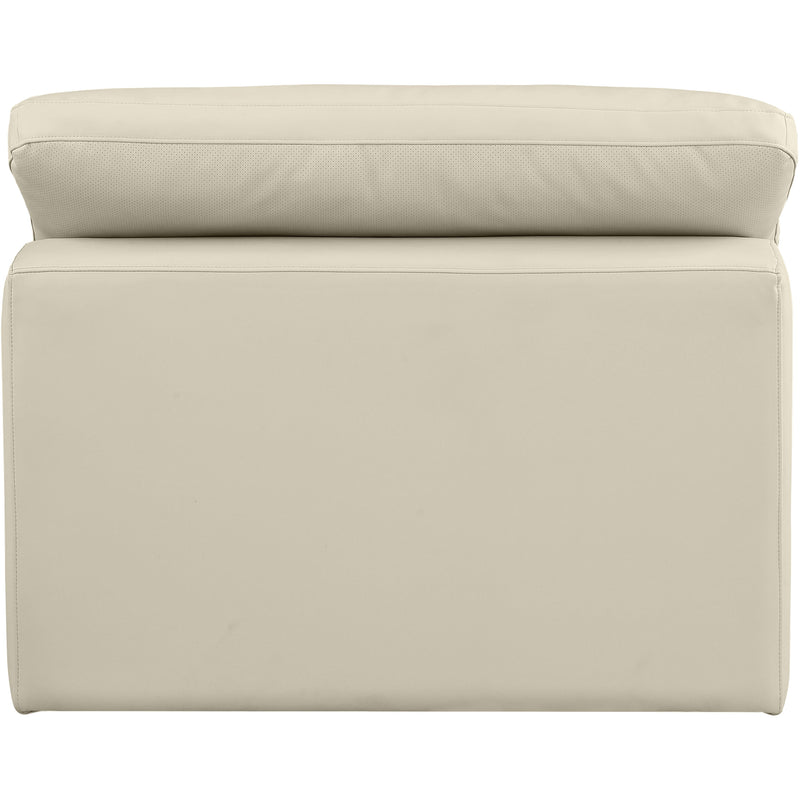 Meridian Comfy Cream Vegan Leather Modular Armless Chair IMAGE 3