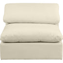 Meridian Comfy Cream Vegan Leather Modular Armless Chair IMAGE 4