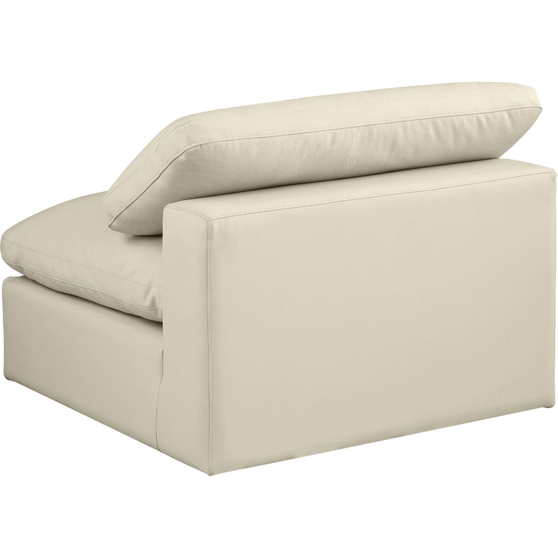 Meridian Comfy Cream Vegan Leather Modular Armless Chair IMAGE 5