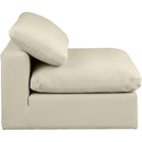 Meridian Comfy Cream Vegan Leather Modular Armless Chair IMAGE 6