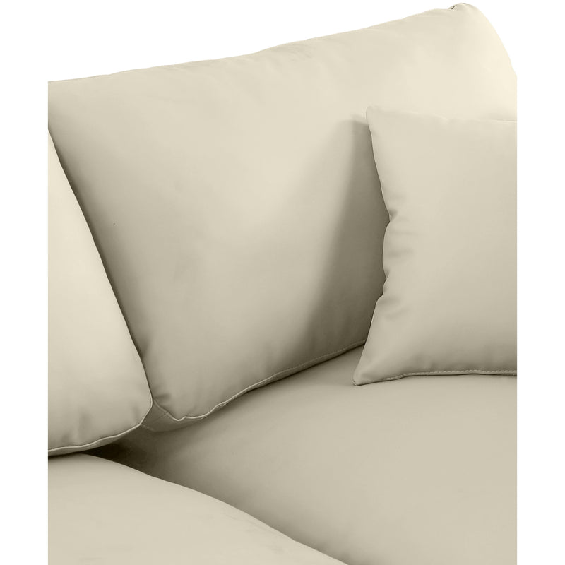 Meridian Comfy Cream Vegan Leather Modular Armless Chair IMAGE 8