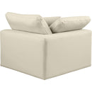 Meridian Comfy Cream Vegan Leather Modular Corner Chair IMAGE 3