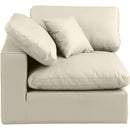 Meridian Comfy Cream Vegan Leather Modular Corner Chair IMAGE 4
