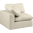 Meridian Comfy Cream Vegan Leather Modular Corner Chair IMAGE 5