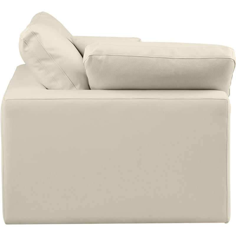 Meridian Comfy Cream Vegan Leather Modular Corner Chair IMAGE 6