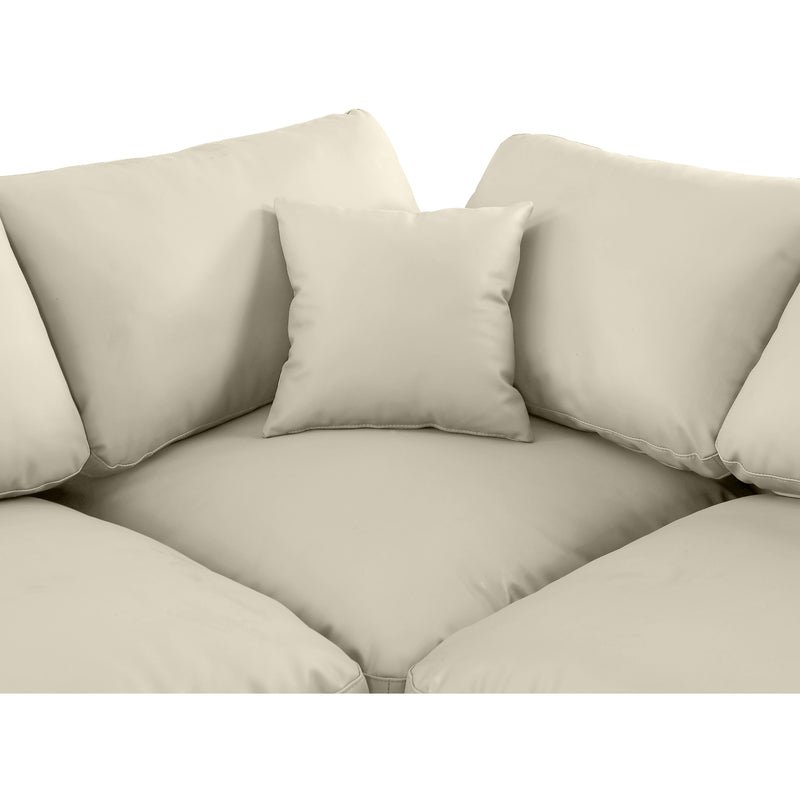 Meridian Comfy Cream Vegan Leather Modular Corner Chair IMAGE 9