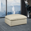 Meridian Comfy Cream Vegan Leather Modular Ottoman IMAGE 2