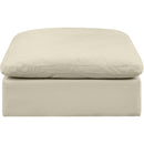 Meridian Comfy Cream Vegan Leather Modular Ottoman IMAGE 3