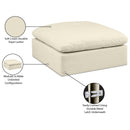 Meridian Comfy Cream Vegan Leather Modular Ottoman IMAGE 6