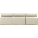 Meridian Comfy Cream Vegan Leather Modular Sofa IMAGE 3