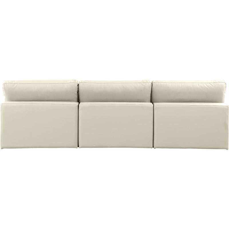 Meridian Comfy Cream Vegan Leather Modular Sofa IMAGE 3
