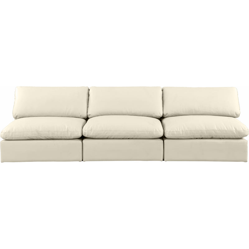 Meridian Comfy Cream Vegan Leather Modular Sofa IMAGE 4