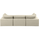 Meridian Comfy Cream Vegan Leather Modular Sofa IMAGE 3