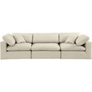Meridian Comfy Cream Vegan Leather Modular Sofa IMAGE 4
