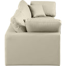 Meridian Comfy Cream Vegan Leather Modular Sofa IMAGE 5