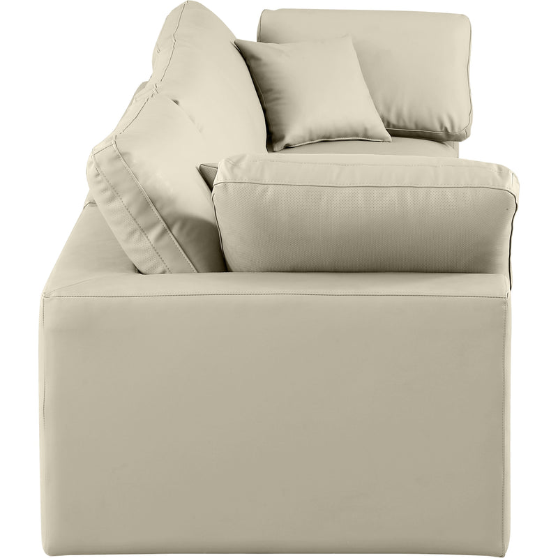 Meridian Comfy Cream Vegan Leather Modular Sofa IMAGE 5
