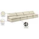 Meridian Comfy Cream Vegan Leather Modular Sofa IMAGE 10