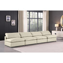 Meridian Comfy Cream Vegan Leather Modular Sofa IMAGE 2