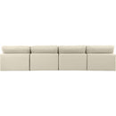 Meridian Comfy Cream Vegan Leather Modular Sofa IMAGE 3
