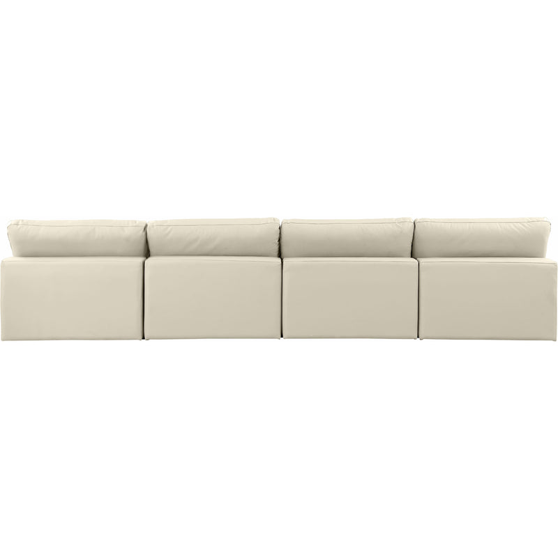 Meridian Comfy Cream Vegan Leather Modular Sofa IMAGE 3