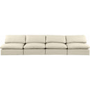 Meridian Comfy Cream Vegan Leather Modular Sofa IMAGE 4