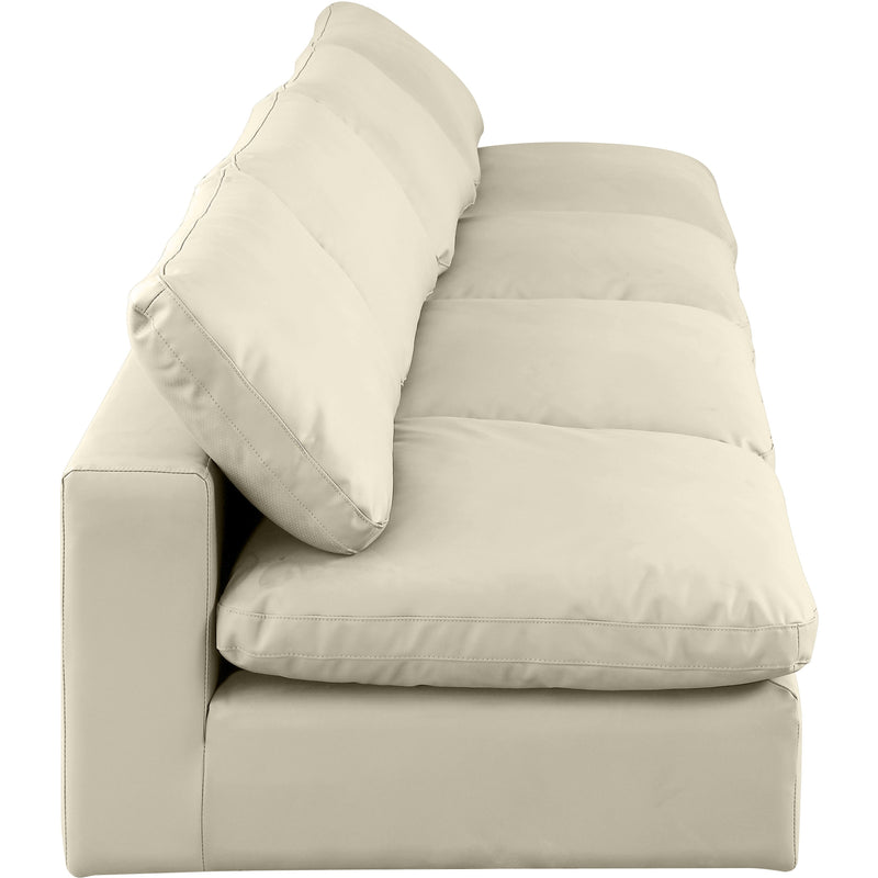 Meridian Comfy Cream Vegan Leather Modular Sofa IMAGE 5
