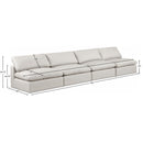Meridian Comfy Cream Vegan Leather Modular Sofa IMAGE 9