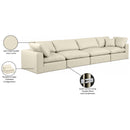 Meridian Comfy Cream Vegan Leather Modular Sofa IMAGE 10