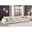 Meridian Comfy Cream Vegan Leather Modular Sofa IMAGE 2