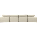 Meridian Comfy Cream Vegan Leather Modular Sofa IMAGE 3