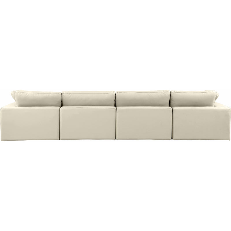 Meridian Comfy Cream Vegan Leather Modular Sofa IMAGE 3
