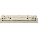 Meridian Comfy Cream Vegan Leather Modular Sofa IMAGE 4