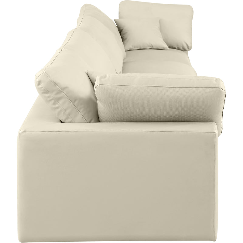 Meridian Comfy Cream Vegan Leather Modular Sofa IMAGE 5