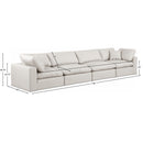 Meridian Comfy Cream Vegan Leather Modular Sofa IMAGE 9