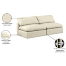 Meridian Comfy Cream Vegan Leather Modular Sofa IMAGE 10