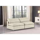 Meridian Comfy Cream Vegan Leather Modular Sofa IMAGE 2