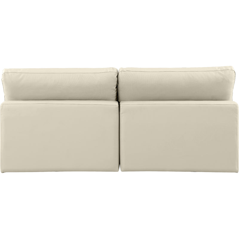 Meridian Comfy Cream Vegan Leather Modular Sofa IMAGE 3
