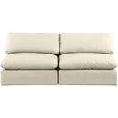 Meridian Comfy Cream Vegan Leather Modular Sofa IMAGE 4