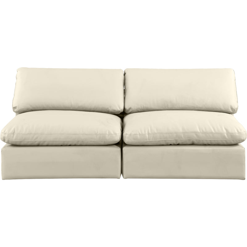 Meridian Comfy Cream Vegan Leather Modular Sofa IMAGE 4