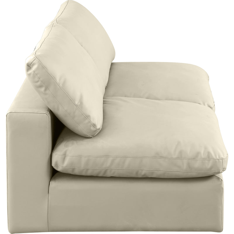Meridian Comfy Cream Vegan Leather Modular Sofa IMAGE 5