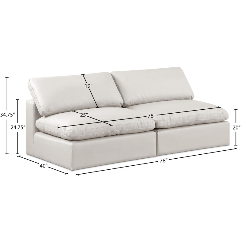 Meridian Comfy Cream Vegan Leather Modular Sofa IMAGE 9