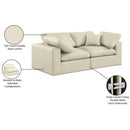 Meridian Comfy Cream Vegan Leather Modular Sofa IMAGE 10