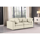 Meridian Comfy Cream Vegan Leather Modular Sofa IMAGE 2