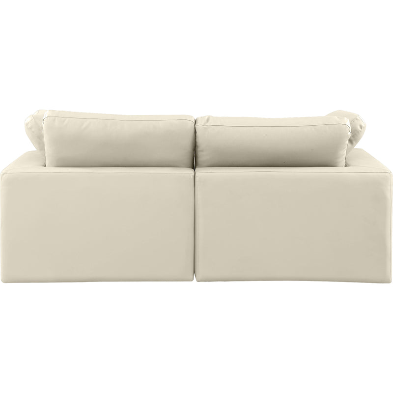 Meridian Comfy Cream Vegan Leather Modular Sofa IMAGE 3